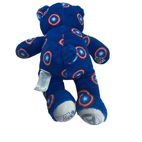 Build-A-Bear Captain America Shield Pattern Marvel Avengers Teddy Bear Plush - Picture 5 of 10